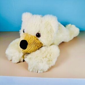 Vintage A&A Laying White Flopsies Bear 15” Plush Stuffed Animal
